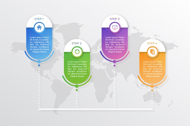 Gradient Design Infographic Steps – Free Download