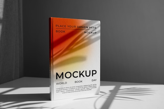 Book Mockup Featuring Lights and Shadows – Free Download