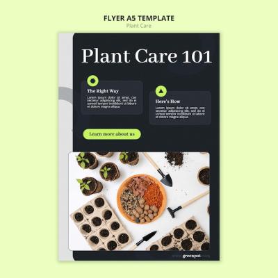 Vertical Flyer Template for Plant Care – Free Download