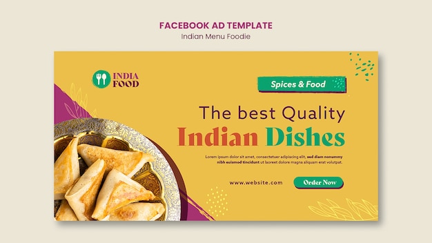 Indian Food Flat Design Template – Free Download