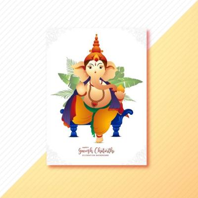 Beautiful Happy Ganesh Chaturthi Creative Card Brochure Background – Free Download