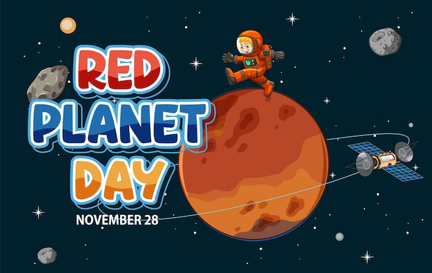 Red Planet Day Banner Design – Free Download