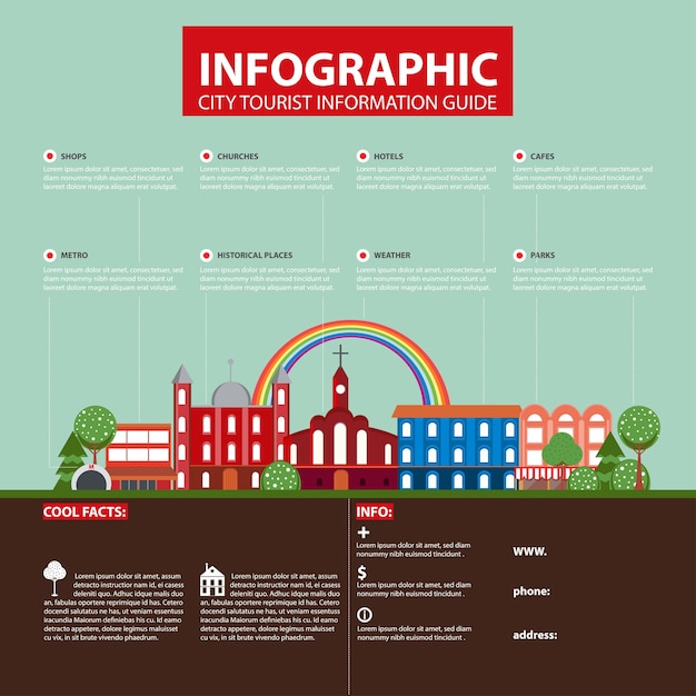 Flat Travel City Infographic Concept – Free Download