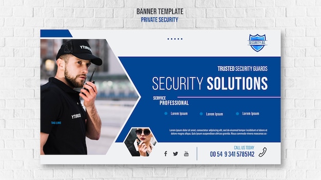 Security Services Ad Banner Template – Free Download