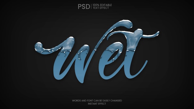 Wet Text Effect PSD Template – Free Download