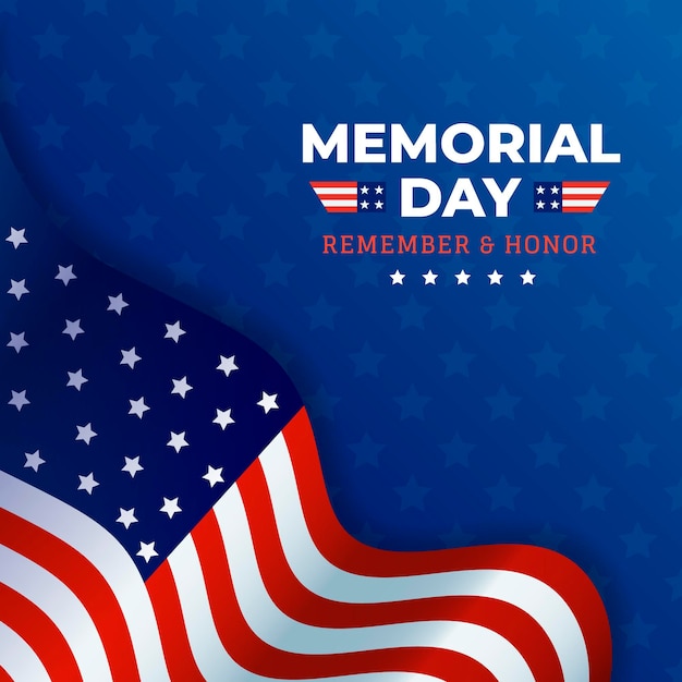 Gradient USA Memorial Day Illustration – Free Download