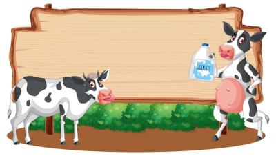 Blank Wooden Signboard at Cow Farm – Free Download