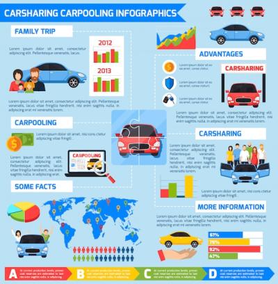 Carsharing Carpooling Infographics – Free Download