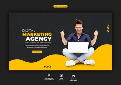 Business Promotion and Corporate Web Banner Template – Free Download