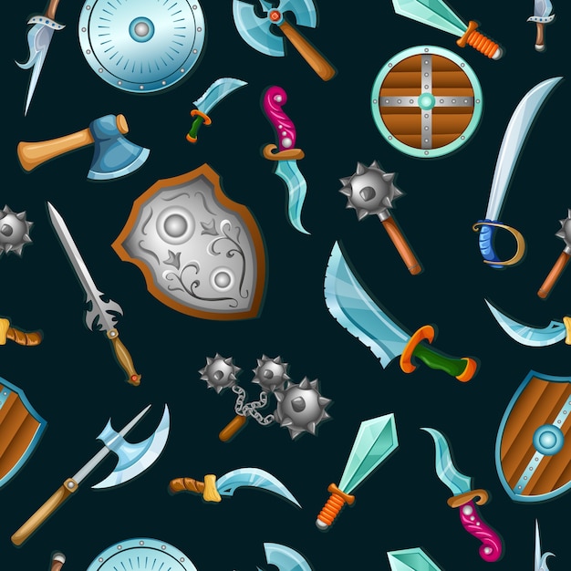 Medieval Weapons Seamless Pattern – Free Stock Photo for Download