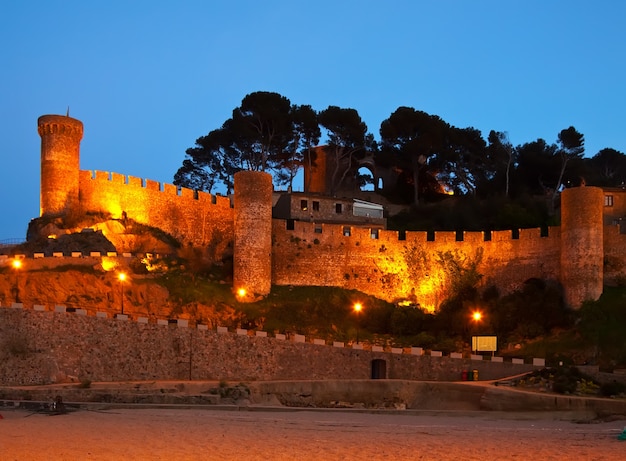 Tossa de Mar’s Vila Vella Castle at Night – Free Stock Photo for Download