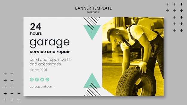 Mechanic Concept Banner Template – Free Download