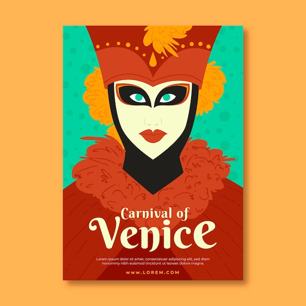 Hand Drawn Venetian Carnival Poster – Free Download