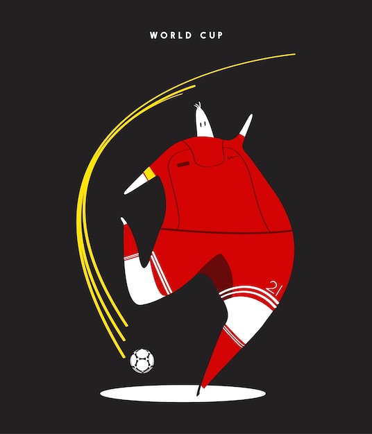 Soccer Player Illustration Concept for World Cup | Free Download