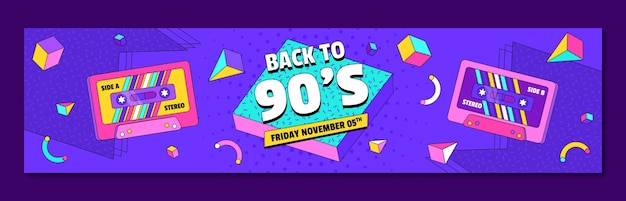 90s Nostalgic Music Festival Twitch Banner – Free Stock Photo Download