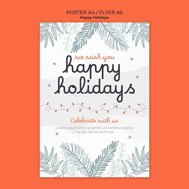 Happy Holidays Poster Template – Free Download