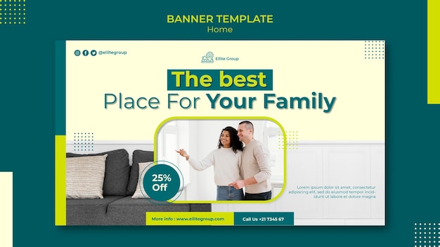 Horizontal Banner Design for New Family Home – Free Download