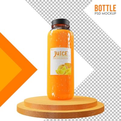 Cold Fresh Juice Bottle Mockup – Free Download