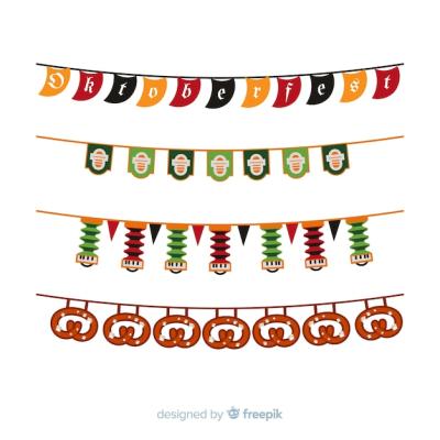 Oktoberfest Garland Collection in Flat Design – Download Free Stock Photos