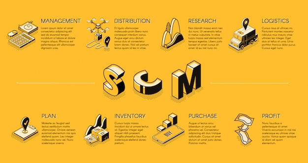 Isometric Vector Banner for Supply Chain Management – Free Download