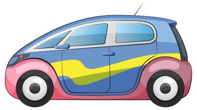 Colorful Compact Car Vector Illustration – Free Download