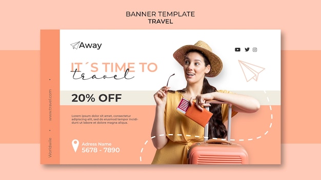 Travel Discount Banner Template – Free to Download