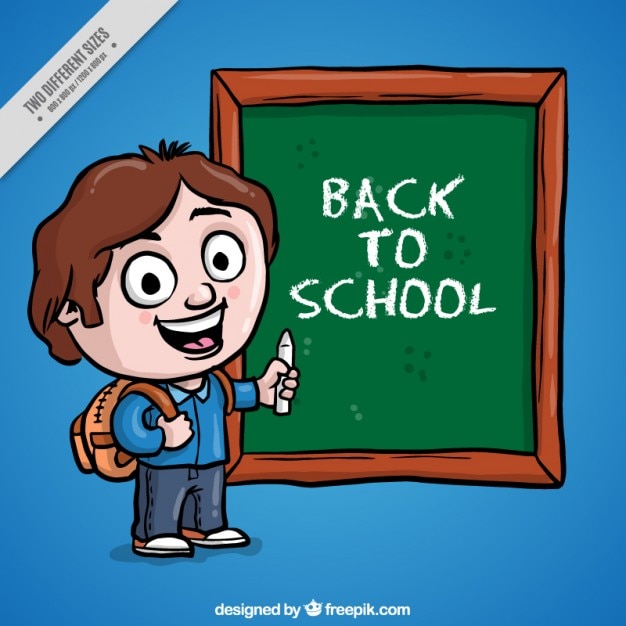 Hand Drawn Boy Writing on a Blackboard – Free Stock Photo, Download Free