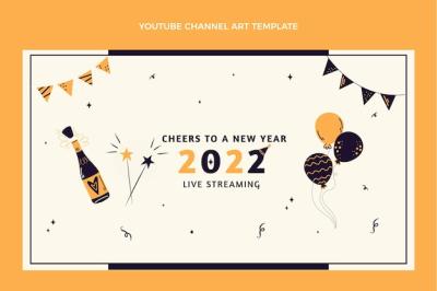 Hand Drawn Flat New Year YouTube Thumbnail – Free Download