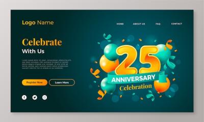 Stunning Gradient Anniversary Template Design â Free Download