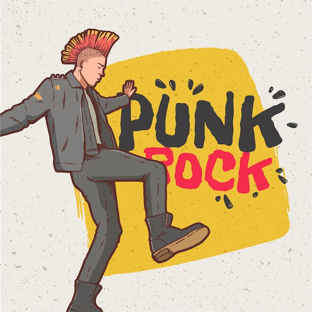 Hand Drawn Punk Rock Illustration – Free Download