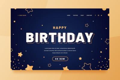 Happy Birthday Landing Page Design – Free Download