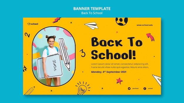 Back to School Horizontal Banner – Free to Download