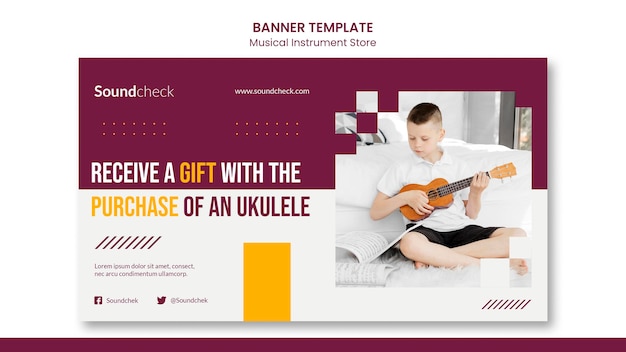 Music Instrument Concept Banner Template – Free Download