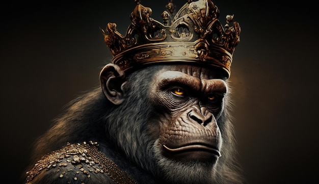 Adorable King Monkey Mascot Artwork – Free Download