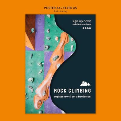 Rock Climbing Poster Template – Free Download