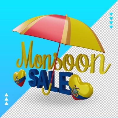 3D Rendering of Ecuador Flag in Monsoon Sale – Free Download