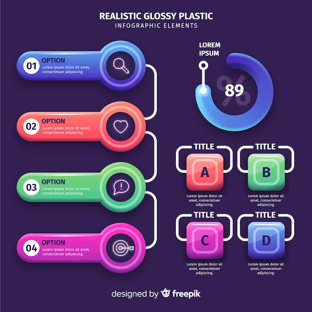 Colorful Realistic Infographic Elements Collection – Free Download