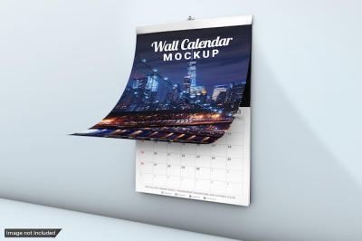 Wall Calendar Clip Branding Mockup – Free Download