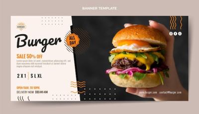 Burger Discount Banner Template – Free Download