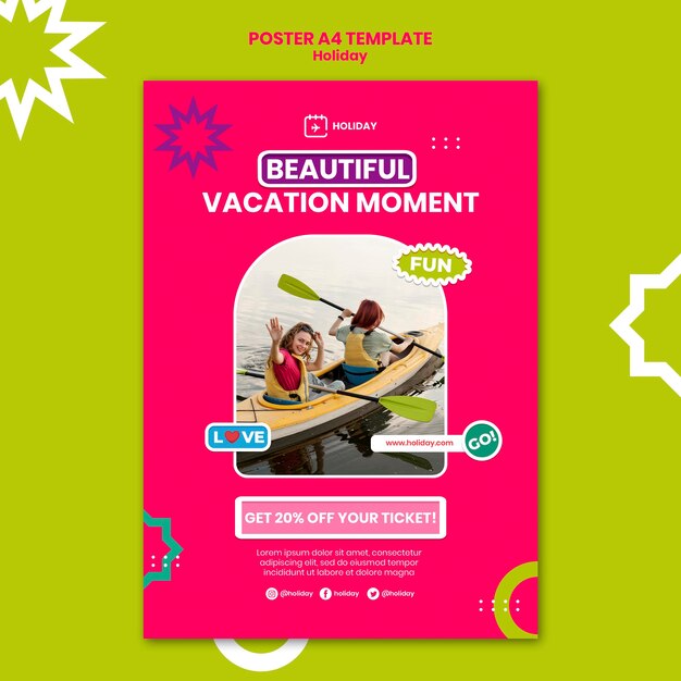 Beautiful Vacation Poster Template – Free to Download