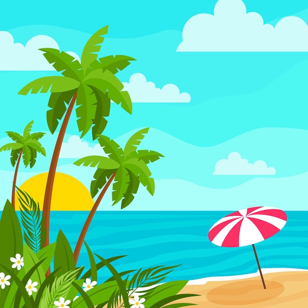 Flat Summer Illustration – Download Free Stock Photo