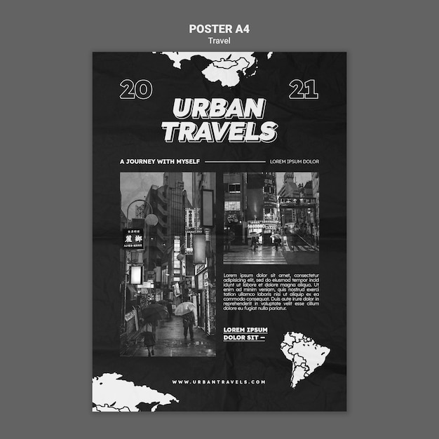 Urban Travels Poster Template Design – Free Download