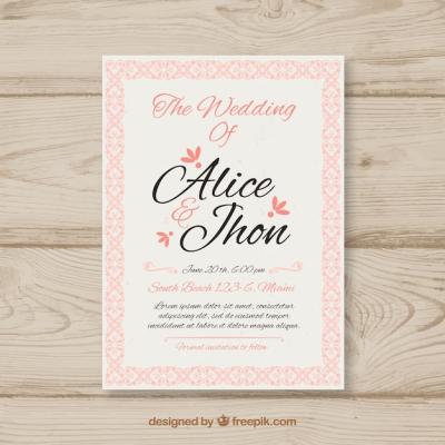 Vintage Style Wedding Invitation – Free Download