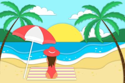 Paper Style Summer Background – Free Download