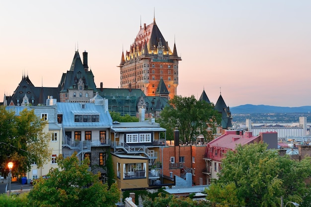 Quebec City Skyline at Sunset Featuring Chateau Frontenac – Free Download