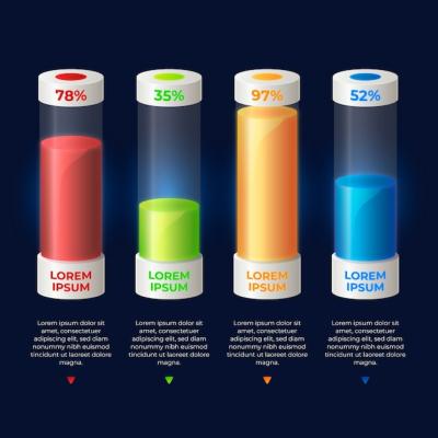 Colorful 3D Bars Infographic Template – Free Download