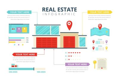 Flat Real Estate Infographic Template – Free Download