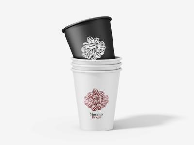 A White Cup with a Flower Mockup – Free Stock Photo, Download Free