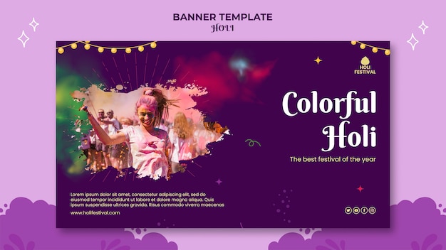 Holi Festival Banner Template – Free Download