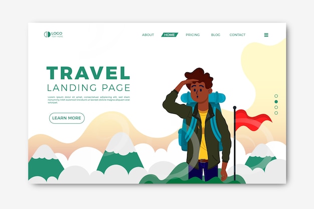 Travel Landing Page Flat Design – Download Free Stock Photo